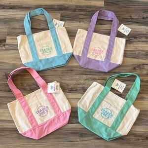 NWT Set of 4 Trader Joe’s Mini Canvas Tote Bags